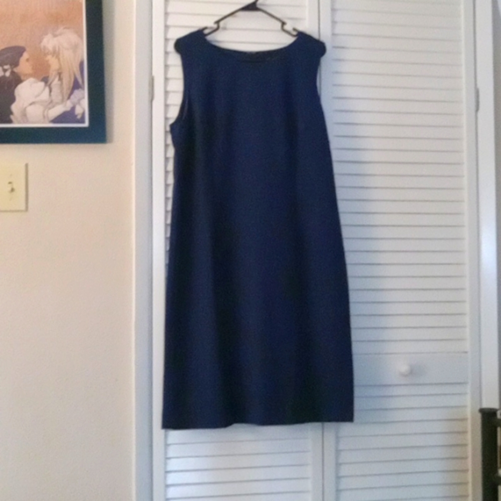 2 piece navy blue blazer and dress set